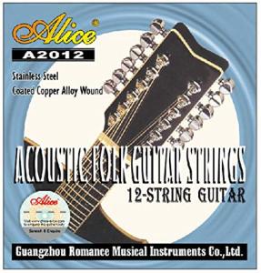 สายกีตาร์โปร่ง 12 สาย (Acoustic Guitar Strings) A2012 เบอร์ 10 "เคลือบกันสนิม" เสียง Bright & Warm | ของแท้
