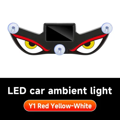 Solar Powered Devils Eyes LED Car Light Devil Eyes Lights Dynamic Windshield Ambient Lamp with Vibration & Light Sensor 5 Modes Warning Lights