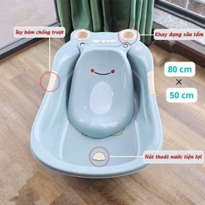Chậu Tắm Hình con ếch  Chậu tắm  Cho Bé Đa Năng Dễ Dàng Sử Dụng Phù Hợp Cho Trẻ Nhỏ ( Tặng mú gội đầu cho bé ) màu ngãu nhiên