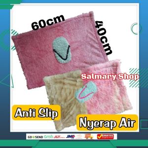 Keset Bulu Rasfur Motif Sandal Keset Kaki Keset WC Bahan Rafsur Tebal Anti Licin Kesed Rumah Kesed Kamar