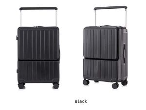 New Design Wide Handle Front Open 20inch Cabin Size Hand Carry Luggage USB Charing Baggage