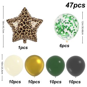 47pcs balloon set hot girl wild theme balloons with leopard print star foil suitable for American retro wild style outdoor picnic parties jungle party decorations girls hot girl style birthday parties party balloon decorations.