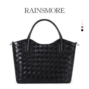 RAINSMORE Womens Woven Bucket Bag - Elegant Design Durable Texture Versatile for Daily/Work/Date