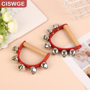 [COD] CISWGE SPORTS Handbell Hand Bells With 5pcs 7pcs Jingle Bells Wood Handle Musical Instrument Bell Toy Gift For School Music Class Home Daycare