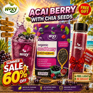 [SALE 60%+GIFT] ONLY 85P/PACK NUXY Detox Pineapple & Acai Berry Fruit Drink – Fruit Powder & Chia Seeds Blend for Beauty and Weight Management Support