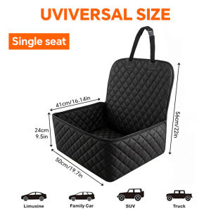 2 in 1 Pet Car Seat Cover Pet Car Hammock Waterproof Cat Dog Carrier Protector for Travel