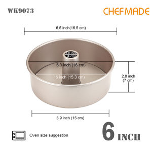 CHEFMADE 6 Inch Angel Food Pan Non-stick Hollow Chimney Removable Bottom Mold Chiffon Cake Mold READY STOCK WK9073