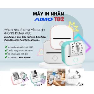 Máy In Nhiệt Aimo T02 Kết Nối Bluetooth Cho Điện Thoại Android IOS In Kiotviet