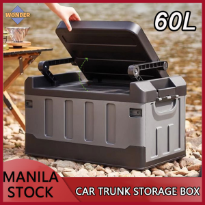 60L Car Trunk Boot Storage Organizer Box Large-Capacity Foldable Car Storage Chair Outdoor Camping Travel Stool Bench