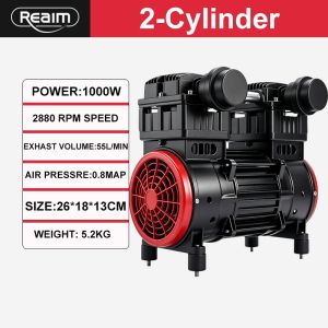 REAIM Air Compressor Head Pump 800/1000W Air Compressor Head Oil Free Heavy duty professional power tools air pump