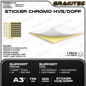 Sticker Chromo A3+ Glossy / Doff HVS 100 / 300 Lembar | Stiker Kromo bontak CTS Cast-coated Cromo