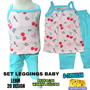Baju Set Leggings Baby Size 6-24 Bulan Baby/Kids Girls Clothing Sets 6-24 Months Set Leggings Budak perempuan 100% Cotton