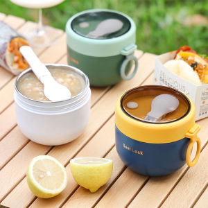 600ml Breakfast Cups Cereal Nut Yogurt Salad Soup Cup Container With Fork Thermal Microwave Food Storage Bento Box Lunch Box