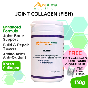 SCIENTIST HOME Mixed Gelatine Hydrolysate w Purple Potato Rosehips | Bone Joint Repair Fish Marine Collagen Calcium Multivitamin