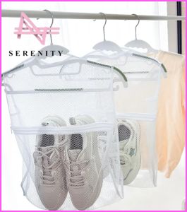 SERENITY 1PC Large Capacity Shoe Drying Mesh Bag Hanger Windproof Reusable Sneakers Drying Racks Balcony Drying Bag