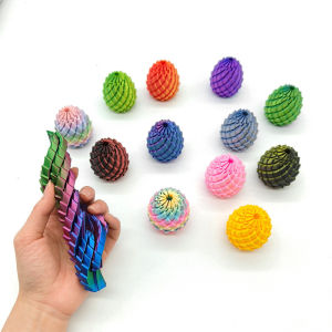 Articulated Dragon Egg Fidget Toy 3D Printed Movable Joint Dragon Figure Desk Stress Relief