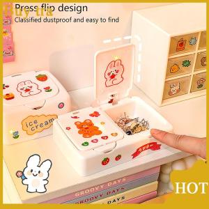 [Buytra] Kawaii Phim Hoạt Hình Bàn Tổ Chức Hộp Nút Mỹ Phẩm Lưu Trữ Hộp Với Nắp Mini Đồ Trang Sức Tổ Chức Mỹ Phẩm Trang Điểm Container