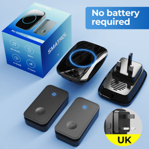 SMATRUL Wireless Door Bell Self Powered No Battery Smart Doorbell Waterproof LED Light UK Plug Smart Home distance up to 150m