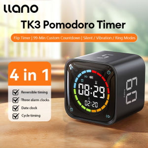llano Ticktime cube Pomodoro Timer Smart Timer Pomodoro Hẹn Giờ Thiết Bị Bấm Giờ Thông Minh Tắt Tiếng Rung & Có Thể Điều Chỉnh Cảnh Báo Âm Thanh Tạm Dừng & Tiếp Tục Cho Công Việc ADHD ADD Meeting 1/3/5/10/15/25/45/60 Phút & Đếm Ngược Tùy Chỉnh