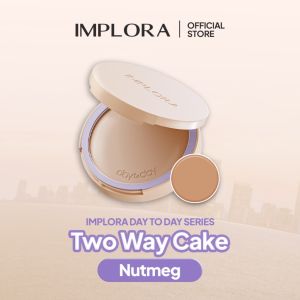 IMPLORA Day To Day Two Way Cake Indonesia / Bedak Wajah 10g / Blurring Effect & Luminous Finish / Oil Control / Medium To Full Coverage / Natural / Shade 01 02 03 04 05 06 / Compact TWC Padat / Full Set Refill / Cosmetic Face Makeup Skincare Hybrid Series