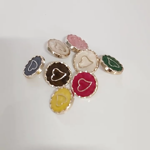 10Pieces Round Metal Button with Hole Heart Button Sewing Button for Dress Sweater Coat Cardigans Art Craft Sewing