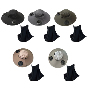 Ngoài TrờI SạC được làm mát Mũ gắn quạt Chống Nắng Mũ điều chỉnh luồng không khí thực tế Mũ che nắng với mặt nạ chống nắng cho người lớn