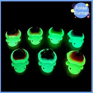 Aolaa 5Pcs Mini Resin Luminous Cartoon Fruit Turtles Ornament Dollhouse Scene Decor Accessories Pretend Play Toy Home Desktop Decor