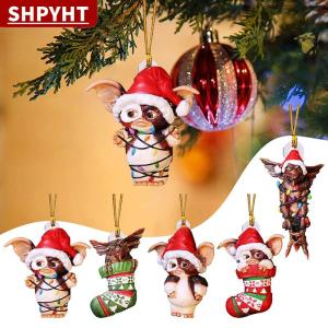 [COD] SHPYHT TOY Gremlins Gizmo Santa Hat Hanging Christmas Figurine Christmas Tree Decoration