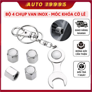 Bộ 4 Chụp Van INOX Cao Cấp – Kèm Móc Khóa Cờ Lê – Chống Rỉ Chống Nước