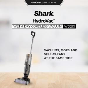 Shark Hydrovac Wet & Dry Cordless Vacuum 3-in-1 Multi Surface Cleaner Antimicrobial Brushroll Eliminate Odours Dual-Tank System LED headlights up to 30 mins run time Smart LED display 2 Year Warranty Shark WD210