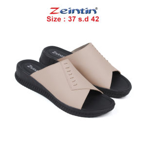 Zeintin - Sandal Wanita Zeintin/Fashion Wanita/Sendal Wedges Wanita Bahan Kulit Sintetis Selop Wanita HP