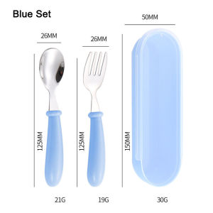 Kids Stainless Steel Cutlery Set with Box Spoon Fork Set Stainless Steel Tableware Set 儿童304不锈钢叉勺套装