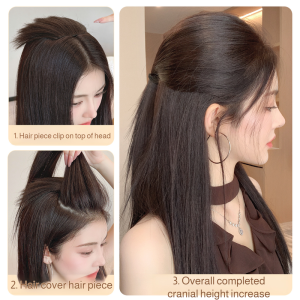 Simulated Hairpieces Fluffy Wig Piece Cranial Hair Root Pad High Cranial Vault Thinner Hair Volume