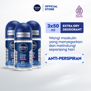 NIVEA MEN Deodorant Roll On Cool Kick 50ml x3