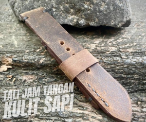 Strap Tali Jam Tangan Kulit Sapi Asli Warna Coklat Garansi 1 Tahun