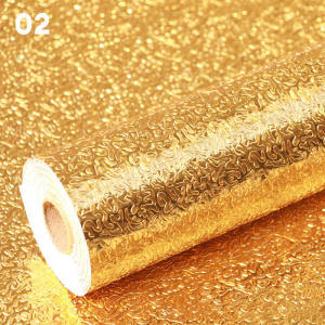 LeY Xuan Kitchen Wallpaper Waterproof Oil Proof Aluminum Foil Self Adhesive Kitchen Backsplash film for Kitchen Heat Resistant Wall Sticker