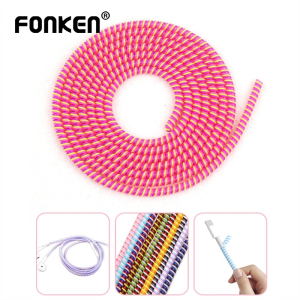 FONKEN 1PC Universal Cable Protector Cable Winder Cord Bite Spiral Wire Organizer Protector Earphone Cover