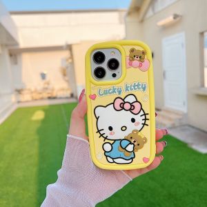 Cute Lucky Kitty 3D case Cartoon for iPhone 11 12 12Pro 12Promax 13 13Pro casing 13Promax 14 14Pro 14Promax Silicone soft shell