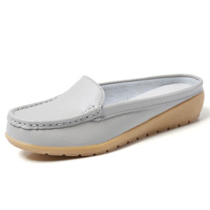 INLIKE Musim Panas Korea Kulit Sepatu Wanita Casual Slip On Murah Selop Flat Shoes Kekinian Ringan Cewek Slop Cantik 230