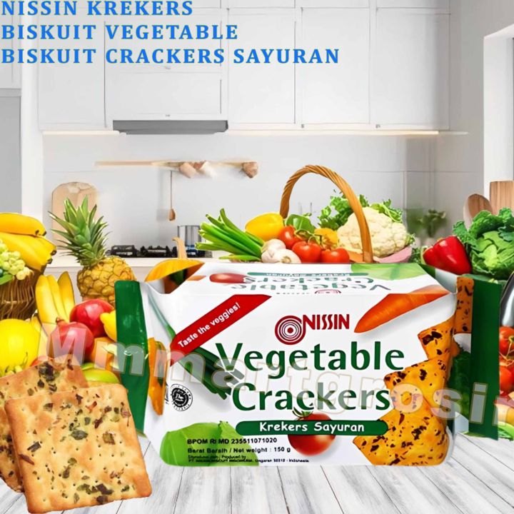 Nissin Krekers / Biskuit Crackers Sayuran / Biskuit Rasa Vegetable / 150gr
