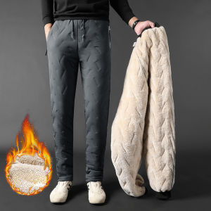 XueChur 2023 Mens Winter Pants Thick Warm Sweats Thermal Lined Jogger Fleece Pants Big Trouser Male Plus Size Zip Pocket Work 6XL black