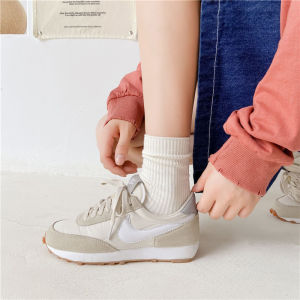 ถุงเท้ากีฬาลําลอง ผ้าฝ้าย ดูดซับเหงื่อ ระบายอากาศได้ดี สีพื้น แฟชั่นฤดูใบไม้ร่วง และฤดูหนาว