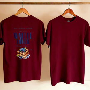 [Local Stock] HBESTY  Waffle Lover Social Club Blueberry Graphic Boxy Women Tee Breakfast Food Slogan Top Soft Cotton Blouse Brunch Lover Holiday Gift