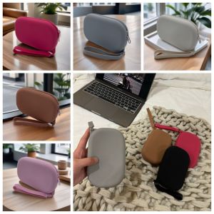 538TD Rectangle Silicone Cosmetic Bag Morandi Color Coin Purse Multifunction Storage Bag Portable Makeup Brush Holder Small Item Bag Data Cable Storage Bag
