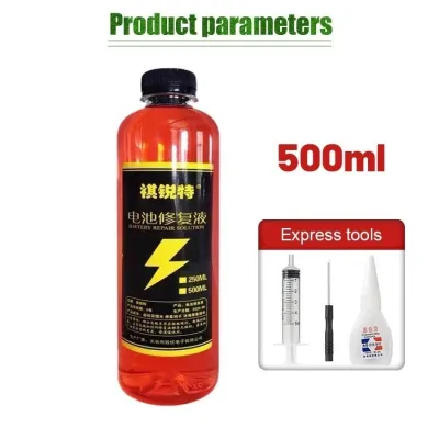Cairan perbaikan aki jual cairan elektrolit aki kering cairan perbaikan baterai 500ml air aki cairan aki kering cairan aki motor Tidak perlu mengganti baterai perbaikan 99.9% solusi perbaikan baterai cairan baterai