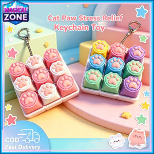 Fidget Keyboard Clicker Cat Paw Keychain Light Up Silicone Pocket Stress Relief Sensory Toy