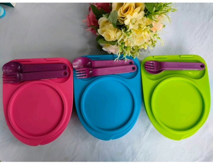 Tupperware lunch set with spoon and fork Lazada PH