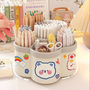 Khay Bút Hình Hoa Xoay 360 độ