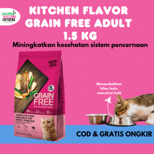 Kitchen Flavor Grain Free Adult 1.5 kg makanan kering kucing dewasa