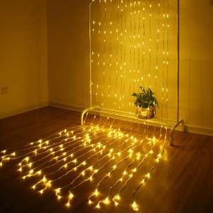 ELECTROMIX 3X3M 320LED Waterfall Snowfall Curtain Icicle LED String Light Meteor Shower Rain Effect String Light Wedding Light Holiday Wedding Party New Year